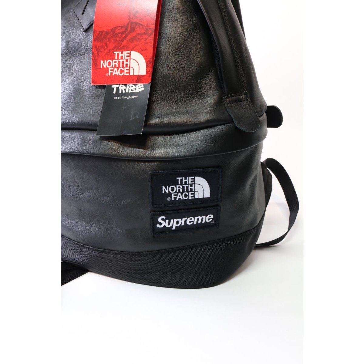 SUPREME x THE NORTH FACE LEATHER BACKPACK BLACK...