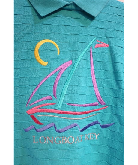 【古着】CRAZY SHIRT HAWAII LONGBOAT KEY SWEAT Turquoise Size M