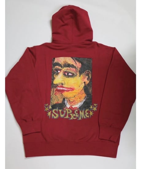 SUPREME  シュプリーム　プリント　プルパーカー　 CARDINAL赤　ワインレッド　LARGE   Lサイズ　FW18SW57