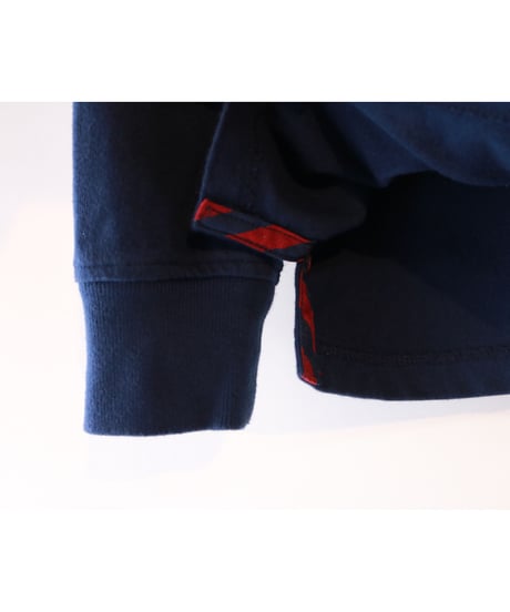 【古着】TOMMY HILFIGER BORDER HOODIE Navy/Red Size M
