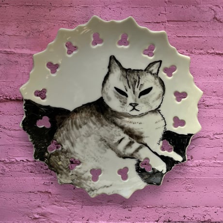 猫の絵皿