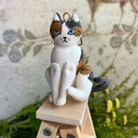 テディキャット　ペンダント　ブローチ　三毛猫