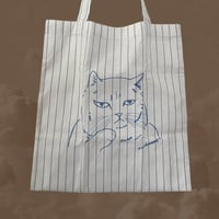 コットントートバッグ　ブルーストライプ