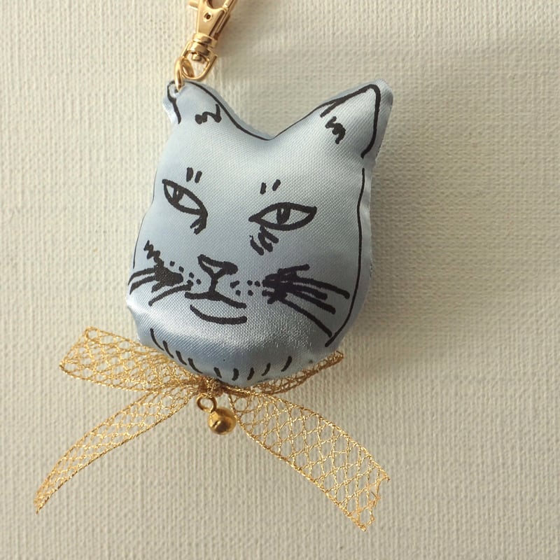 ネコチャーム×ブローチ カオ ブルー | sansonnet