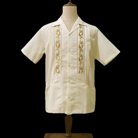 【7月末】【予約】【ESG-20S-OFG】【 REJILLADA 】【S/S GUAYABERA】【OFF WHITExGOLD】 【オフホワイトx金】