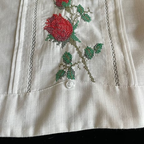 【2027年7月31日までにお届け】【受注生産】【長袖】【 ESG-W10L-WR 】【 L/S GUAYAMISA 】【 ROSA 】【 WHITE x RED 】【 白 x 赤 】