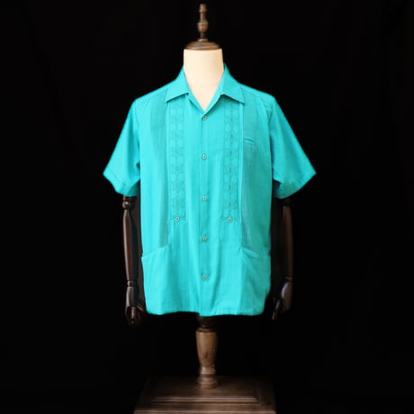 【2027年7月31日までにお届け】【受注生産】【半袖】【 ESGS-03S-JA 】【 S/S GUAYABERA 】【 REJILLADA MOTA 】【 麻の葉柄 】【 JADE 】【翡翠】
