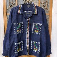【長袖】【Mサイズ】【IMP-QTZ-LS04-NM】【GUATEMALA】【 L/S QUETZAL SHIRTS】【 NAVYxMULTI COLOR 】【紺xマルチカラー】