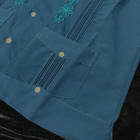 【予約】【半袖】【サイズ38(L)】【IMP-DE-27S-PE-38】【 DEADSTOCK 】【S/S GUAYABERA】【PETOROLEO】