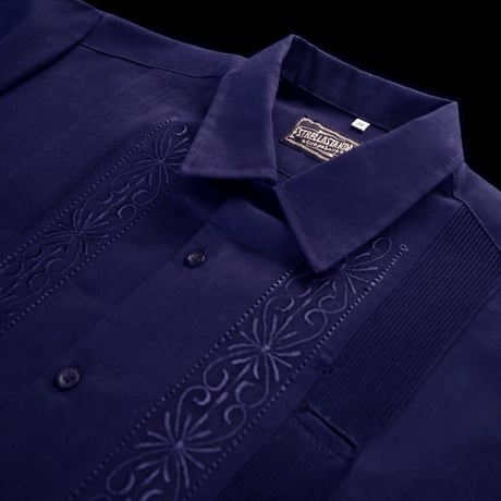 【2027年7月31日までにお届け】【受注生産】【半袖】【 ESG-01S-N 】【 S/S GUAYABERA 】【 REJILLADA 】【 NAVY 】【 紺 】
