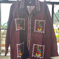 【長袖】【M,Lサイズ】【IMP-QTZ-LS37-BUM】【GUATEMALA】【 L/S QUETZAL SHIRTS】【BURGUNDYxMULTI COLOR】