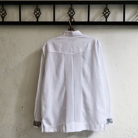 【お取り寄せ商品】【長袖】【袖刺繍】【IMP-101L-WS】【 L/S GUAYAMISA 】【 WHITE x SILVER 】【 白 x 銀 】