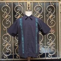 【ご注文日より１年以内にお届け】【受注生産】【半袖】【 ESG-32S-BJA 】【 S/S GUAYABERA】【BLACK x JADE】 【黒 x 翡翠】