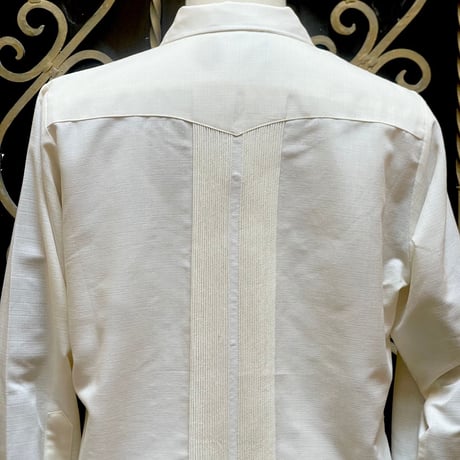 【2027年7月31日までにお届け】【受注生産】【長袖】【 ESG-01L-W 】【 L/S GUAYABERA 】【 REJILLADA 】【 WHITE 】【 白 】
