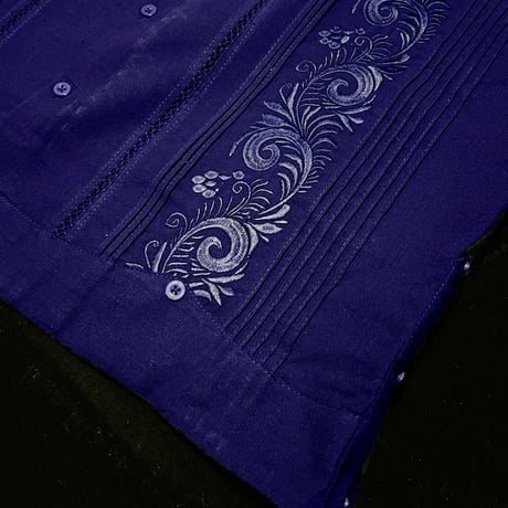 【予約商品】【長袖】【袖刺繍】【ESG-T30L-N】【 L/S GUAYAMISA 】【 NAVY 】【 紺色】