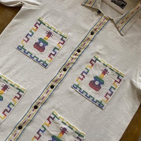 【7/31入荷】【長袖】【2ピース】【ESGG-02LS-2-OFM】【L/S QUETZAL SHIRTS & SHORTS 】【グアテマラ】【 OFF WHITE x MULTI COLOR  】