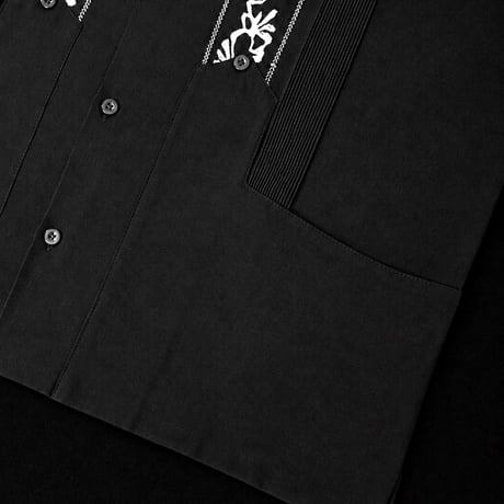 【ESG-20S-BS】【REJILLADA 】【S/S GUAYABERA】【BLACKxSILVER】 【黒x銀】