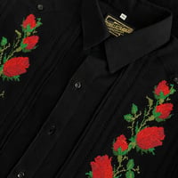 【半袖】【 ESG-W10S-BR 】【薔薇 】【 S/S GUAYAMISA 】【 ROSA 】【 BLACK x RED 】【 黒 x 赤 】