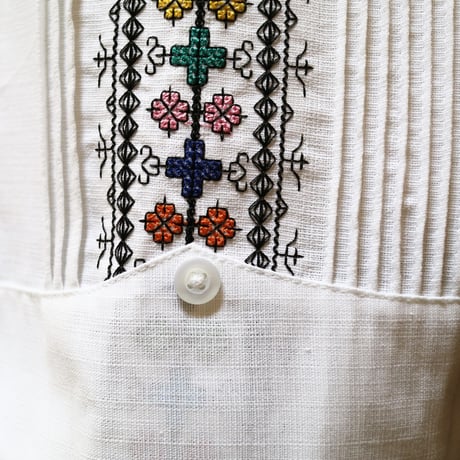 【半袖】【 S/S GUAYAMISA】【ESG-113S-WM】【GUAYABERAS COLLI】【 CRUZ x ペヨーテ 】【 WHITE x MULTI 】【 白 x マルチカラー 】