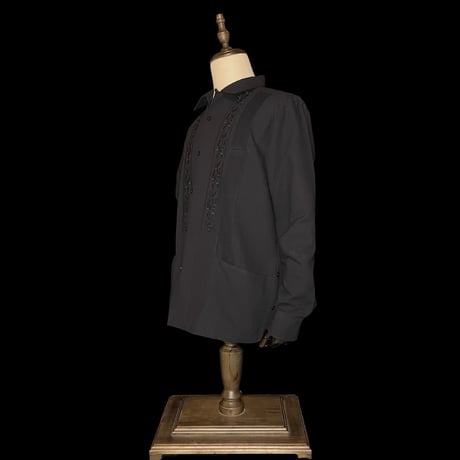 【2027年7月31日までにお届け】【受注生産】【ESG-20L-B】【REJILLADA 】【L/S GUAYABERA】【BLACK】 【黒】