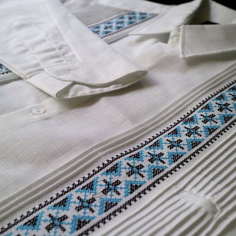 【お取り寄せ商品】【長袖】【ESG-109L-WBL】【CRUZ】【 GUAYAMISA】【 L/S GUAYABERA】【WHITExBLUE】