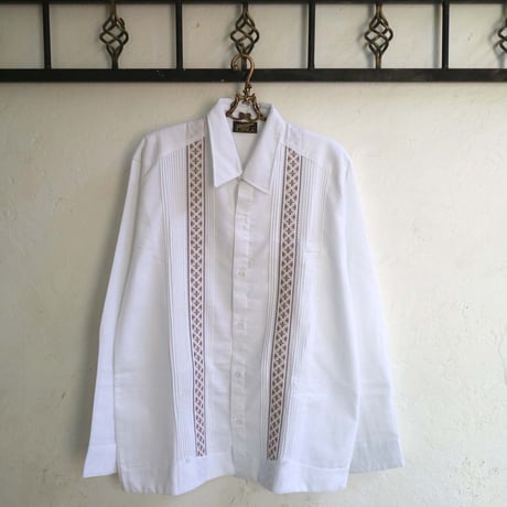 【お取り寄せ商品】【長袖】【ESG-109L-WBR】【CRUZ】【 GUAYAMISA】【 L/S GUAYABERA】【WHITExBROWN】