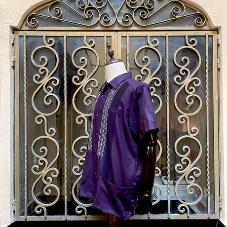 【2月〜3月納期】【受注生産】【半袖】【 ESGS-04S-USI】【S/S REJILLADA ASA 】【 麻の葉柄 】【 UVAx SILVER 】【グレープx銀】