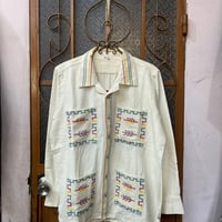 【長袖】【Mサイズ】【IMP-QTZ-LS02-WM】【GUATEMALA】【 L/S QUETZAL SHIRTS】【 WHITExMULTI COLOR 】【白xマルチカラー】