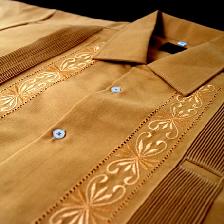 【2027年7月31日までにお届け】【受注生産】【 半袖 】【 ESG-01S-MU 】【 S/S GUAYABERA 】【 REJILLADA 】【 MUSTARD 】【 マスタード 】