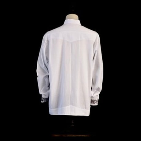 【お取り寄せ商品】【長袖】【袖刺繍】【IMP-101L-WS】【 L/S GUAYAMISA 】【 WHITE x SILVER 】【 白 x 銀 】