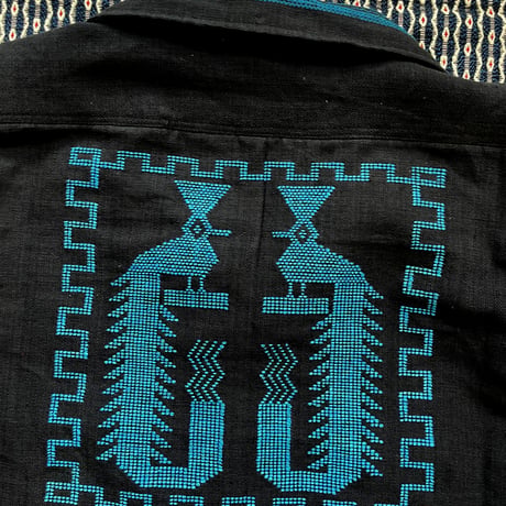 【長袖】【ESGG-QTZ-LS-BBL】【GUATEMALA】【 L/S QUETZAL SHIRTS】【BLACKxBLUE】【黒x青】