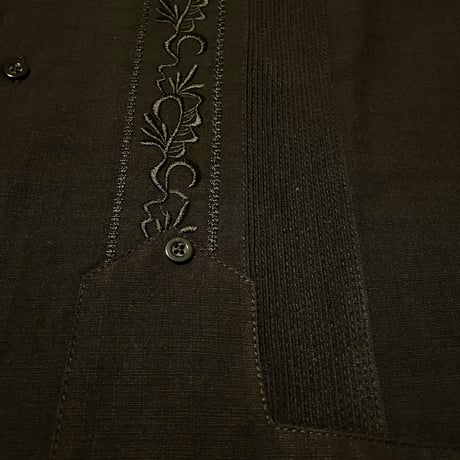 【2027年7月31日までにお届け】【受注生産】【ESG-20L-B】【REJILLADA 】【L/S GUAYABERA】【BLACK】 【黒】