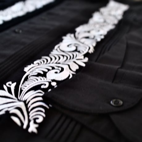【お取り寄せ商品】【長袖】【IMP-COL-100L-B】【GUAYABERAS COLLI】【 L/S GUAYAMISA】【 BLACK x WHITE 】【 黒 x 白 】