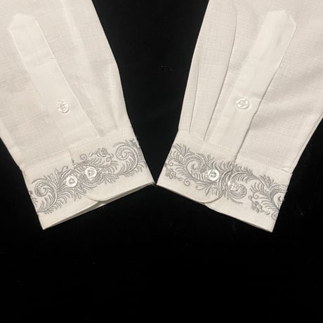 【予約商品】【長袖】【袖刺繍】【ESG-T30L-WS】【 L/S GUAYAMISA 】【WHITEx SILVER】【白x銀】
