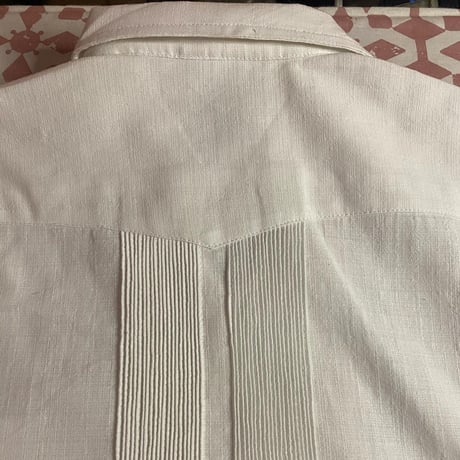 【2027年7月31日までにお届け】【受注生産】【長袖】【 ESGS-03L-W 】【 L/S GUAYABERA 】【 REJILLADA MOTA 】【 麻の葉柄 】【 WHITE 】【 白 】