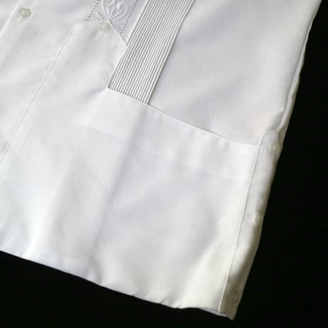 【2027年7月31日までにお届け】【受注生産】【半袖】【 ESG-01S-W】【 S/S GUAYABERA 】【 REJILLADA 】【 WHITE 】【 白】