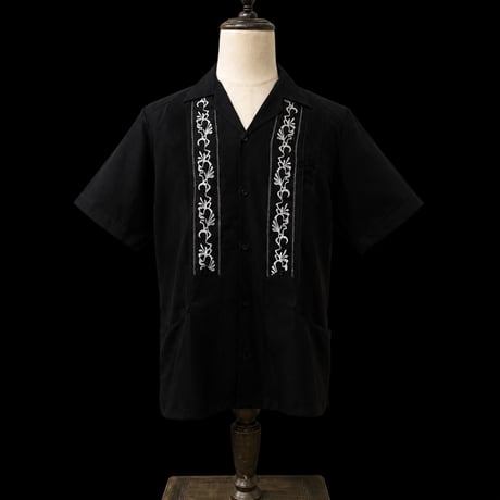 【ESG-20S-BS】【REJILLADA 】【S/S GUAYABERA】【BLACKxSILVER】 【黒x銀】