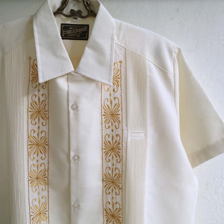 【予約商品】【半袖】【 ESG-01S-OFG 】【 S/S GUAYABERA 】【 REJILLADA 】【 OFF WHITE x GOLD 】【 オフホワイト x 金 】