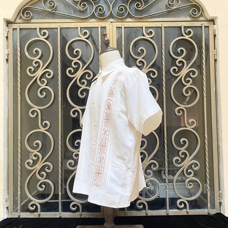 【半袖】【 ESG-32S-OFG 】【S/S GUAYAMISA】【OFF WHITE x GOLD】 【オフホワイト x 金】