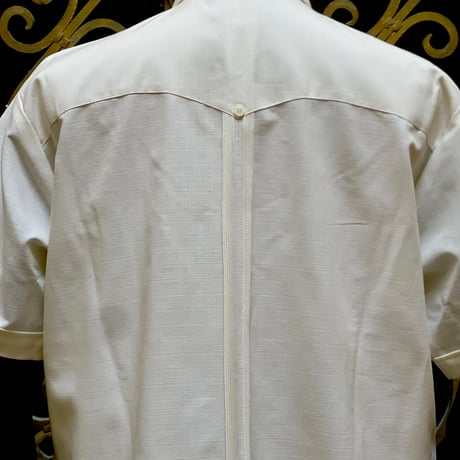 【半袖】【麻の葉柄】【 ESGS-10S-OFBU】【 S/S GUAYAMISA ASA 】【OFF WHITExBURGUNDY】