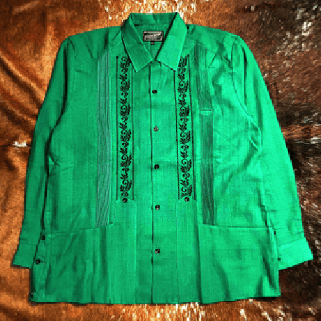 【2027年7月31日までにお届け】【受注生産】【長袖】【ESG-20L-GREB】【REJILLADA 】【L/S GUAYABERA】【 GREEN x BLACK 】【 緑 x 黒 】