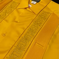 【半袖】【サイズ50(6XL)】【IMP-DE-38S-MU-50】【 DEADSTOCK 】【S/S GUAYABERA】【MUSTARD】  【辛子色】