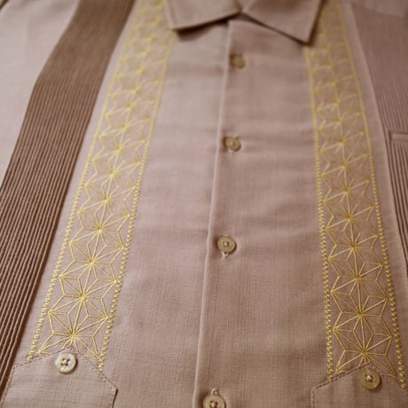 【9月下旬】【予約商品】【 長袖 】【 ESGS-04L-KHG 】【 REJILLADA ASA 】【 麻の葉柄 】【 KHAKI x GOLD 】【 カーキ x 金 】