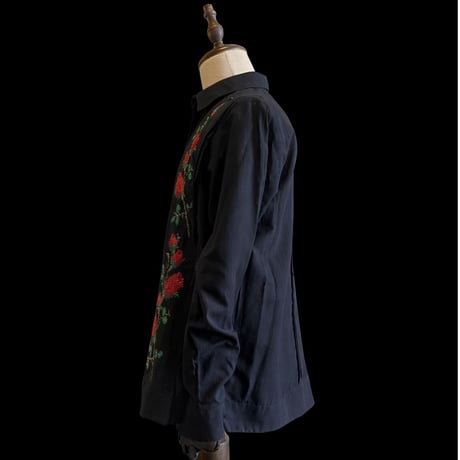 【2027年7月31日までにお届け】【受注生産】【長袖】【 ESG-W10L-BR 】【 L/S GUAYAMISA 】【 ROSA 】【 BLACK x RED 】【 黒 x 赤 】