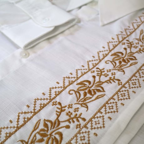 【お取り寄せ商品】【長袖】【IMP-COL-101L-WG】【 L/S GUAYAMISA】【WHITE x GOLD】【 白 x 金 】