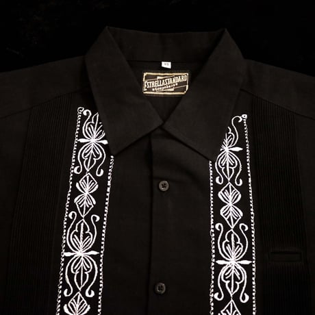 【2027年7月31日までにお届け】【受注生産】【 長袖 】【 ESG-01L-BW 】【 L/S GUAYABERA 】【 REJILLADA 】【 BLACK x WHITE 】