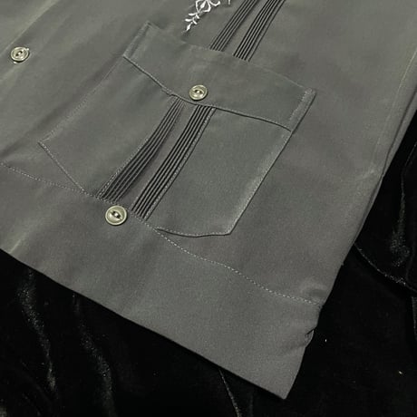 【予約】【半袖】【サイズ42(2XL)】【IMP-DE-34S-CH-42】【 DEADSTOCK 】【S/S GUAYABERA】【CHARCOAL】  【炭黒】