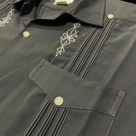 【予約】【半袖】【IMP-DE-05S-CH-38】【 DEADSTOCK 】【S/S GUAYABERA】【CHARCOAL】 【炭色】