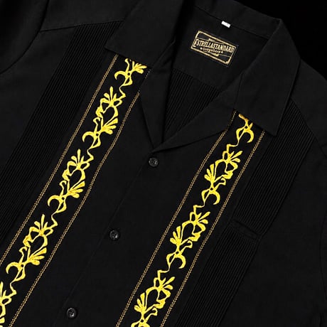 【7月末】【予約】【ESG-20S-BG】【REJILLADA 】【S/S GUAYABERA】【BLACKxGOLD】 【黒x金】