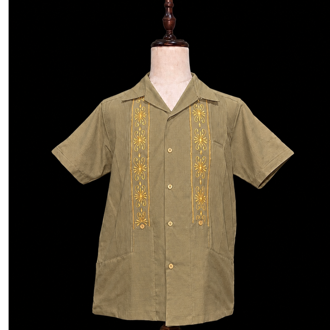 ESTRELLA STANDARD GUAYABERA　REJILLADA半袖 予約商品】【半袖】【 ESG-01S-KHG 】【 S/S GUAYABERA 】【 REJ